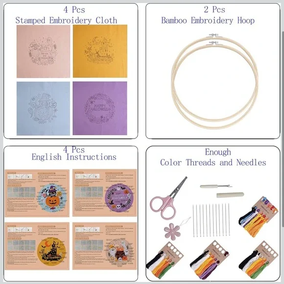 Halloween Embroidery Kit NIP - Picture 3 of 12